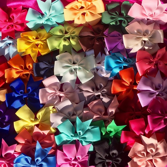 💜💚❤️40 Matching Hair Bows Clips- (20 Pair/Colors) 3in - Baby- Big Kid - Picture 6 of 6